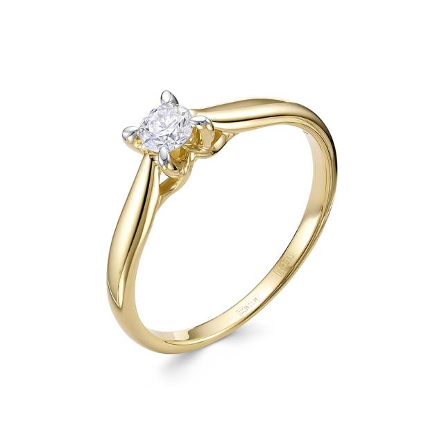 Помолвочное кольцо из белого золота с бриллиантом (054688)