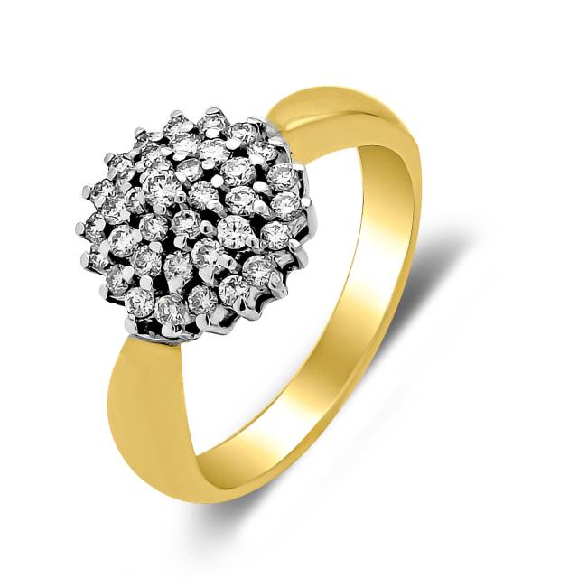 Кольцо из жёлтого золота с бриллиантами (021278)