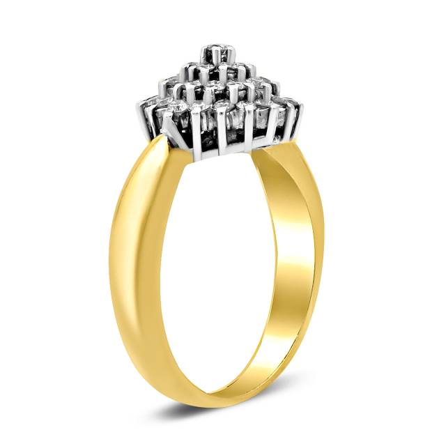 Кольцо из жёлтого золота с бриллиантами (021278)