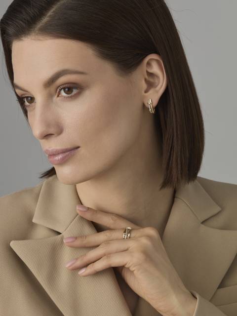 Серьги из жёлтого золота с бриллиантами (061495)