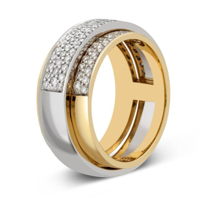 Кольцо из комбинированного золота с бриллиантами (032643)