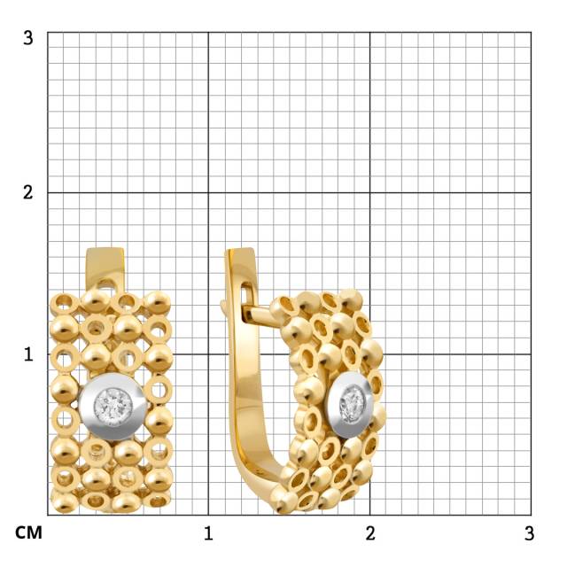 Серьги из жёлтого золота с бриллиантами (037364)