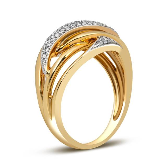 Кольцо из жёлтого золота с бриллиантами (012864)