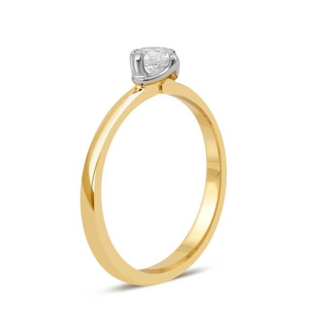 Помолвочное кольцо из комбинированного золота с бриллиантом (039511)