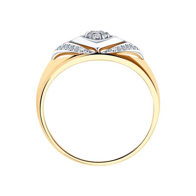 Кольцо из комбинированного золота с бриллиантами (043612)