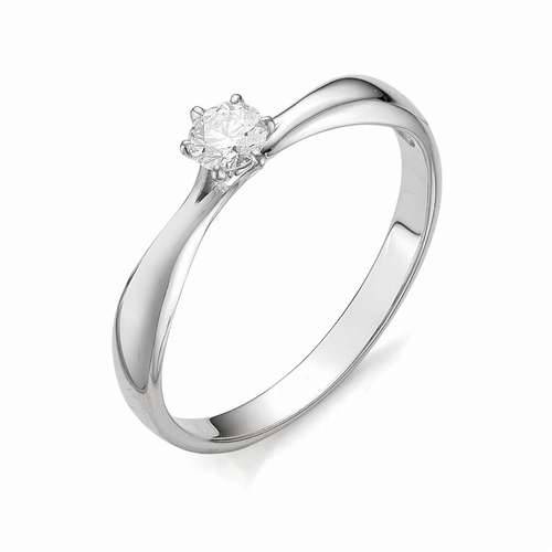 Помолвочное кольцо из белого золота с бриллиантом (050246)