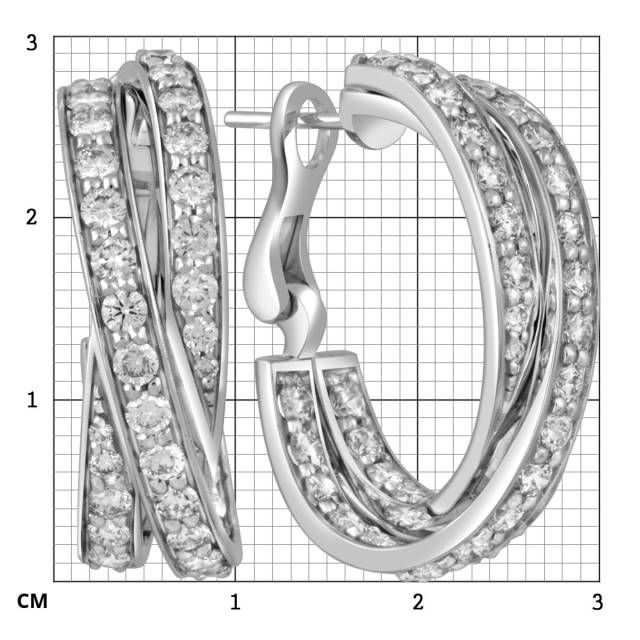 Серьги из белого золота с бриллиантами (051962)