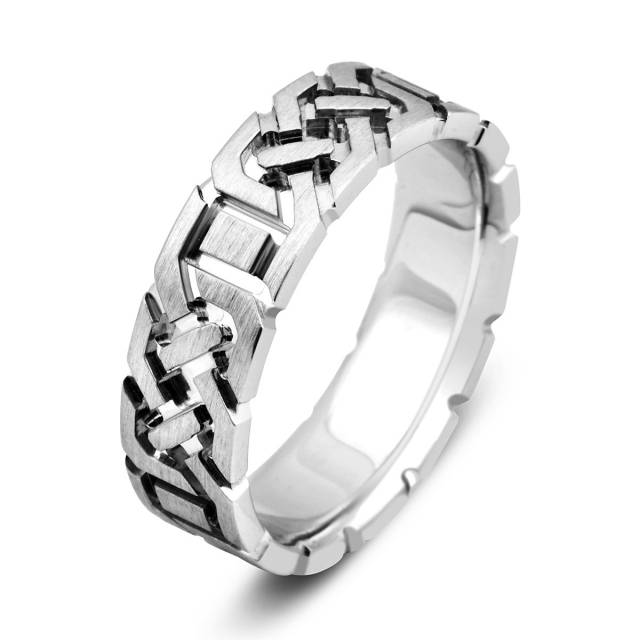 Обручальное кольцо из белого золота (000164)