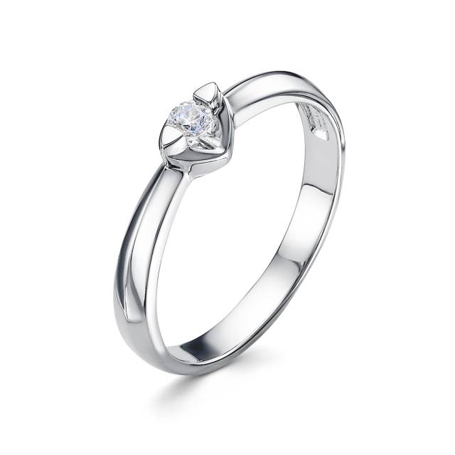 Помолвочное кольцо из платины с бриллиантом (049685)