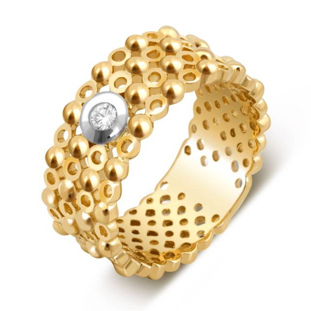 Кольцо из жёлтого золота с бриллиантом (037384)