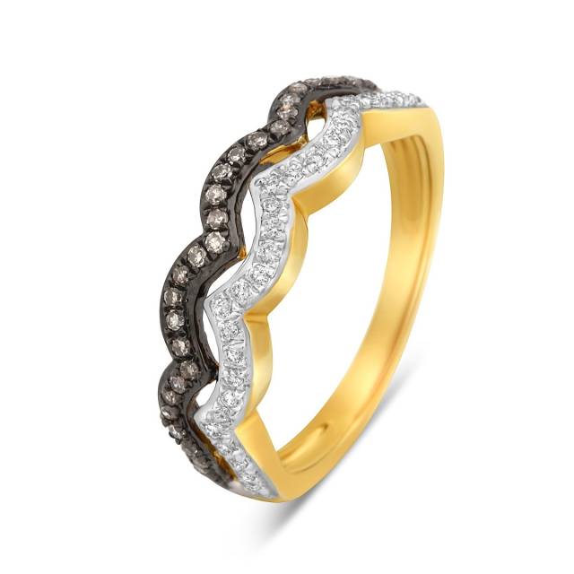 Кольцо из жёлтого золота с бриллиантами (015206)