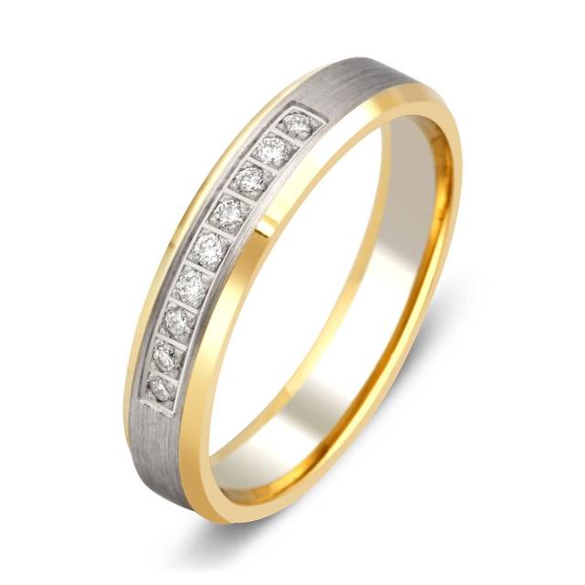 Обручальное кольцо из комбинированного золота с бриллиантами (009293)