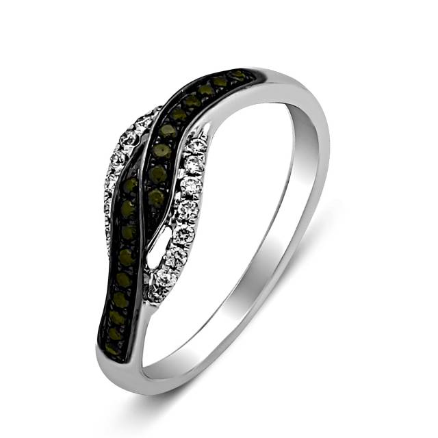 Кольцо из белого золота с бриллиантами (015538)