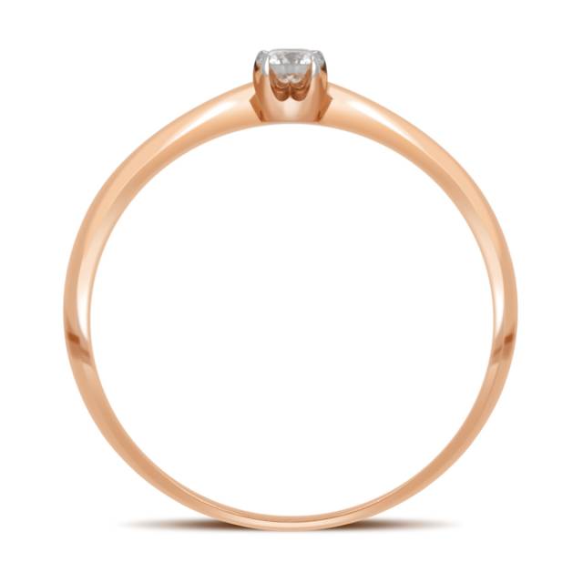 Помолвочное кольцо из красного золота с бриллиантом (032758)