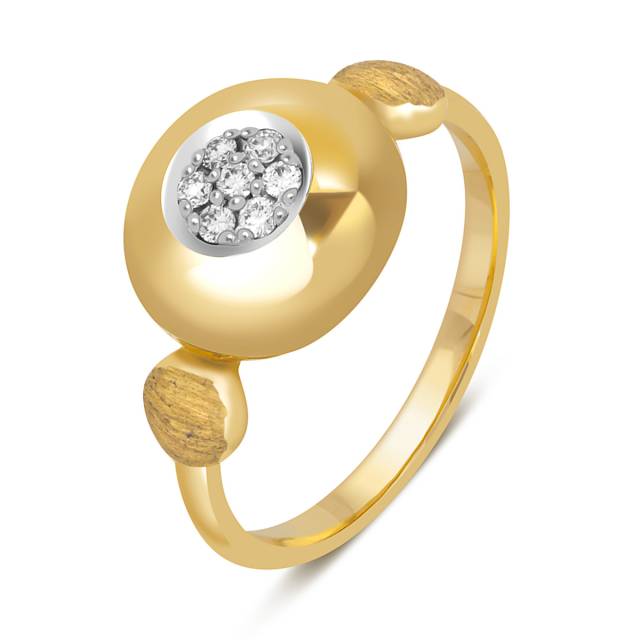Кольцо из жёлтого золота с бриллиантами (043238)