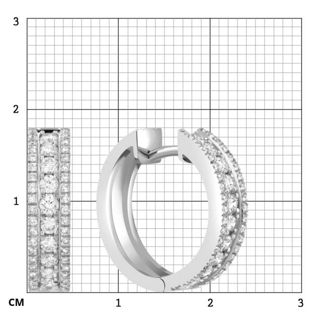 Серьги из белого золота с бриллиантами (042993)