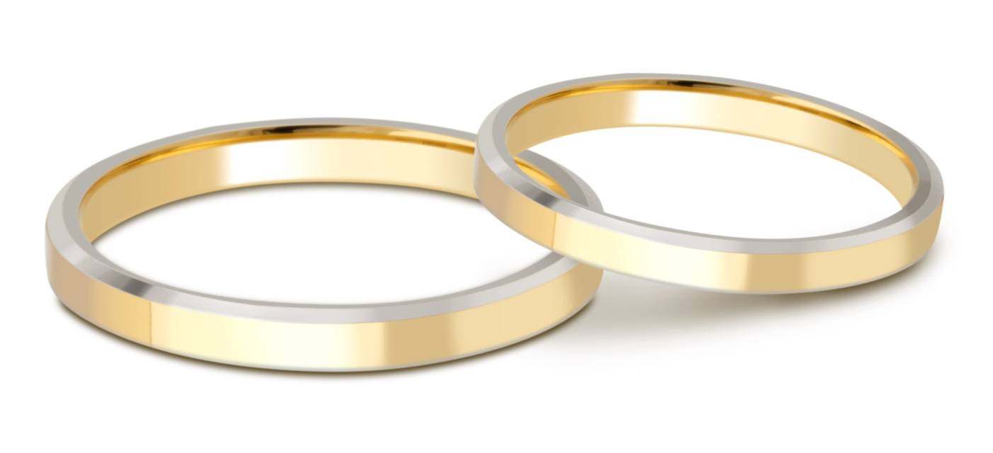 Обручальное кольцо из комбинированного золота (028675)