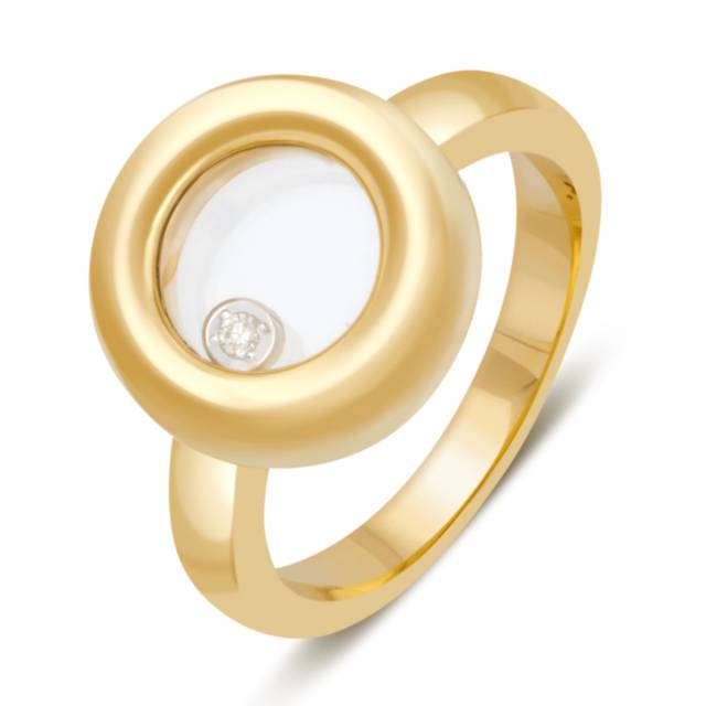 Кольцо из жёлтого золота с бриллиантом (039683)