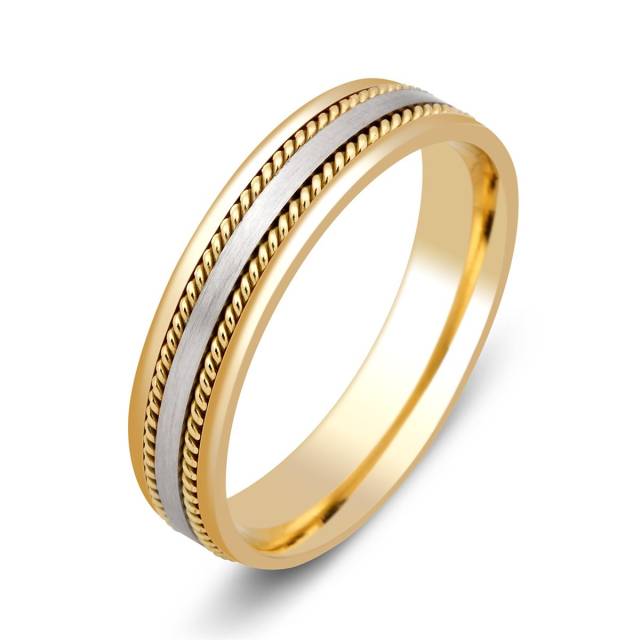 Обручальное кольцо из комбинированного золота (000263)