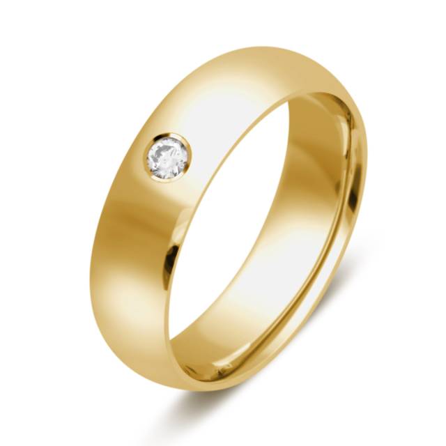 Обручальное кольцо из жёлтого золота с бриллиантом (027231)