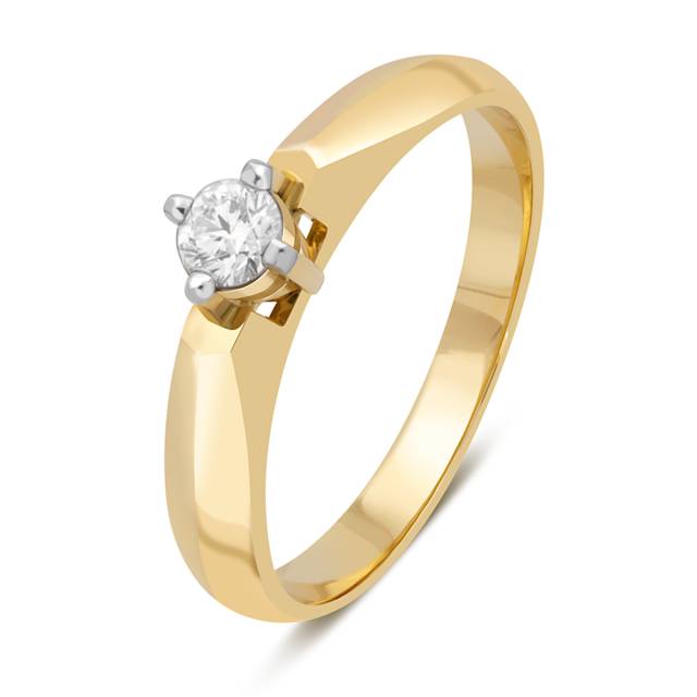 Помолвочное кольцо из жёлтого золота с бриллиантом (025715)