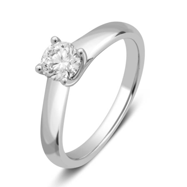 Помолвочное кольцо из платины с бриллиантом (027874)