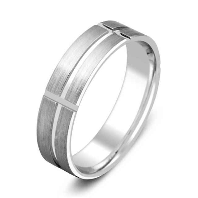 Обручальное кольцо из белого золота (014390)
