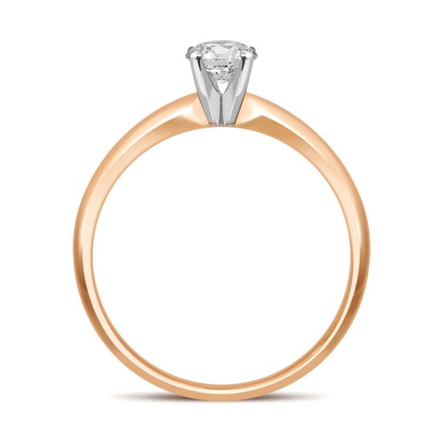 Помолвочное кольцо из комбинированного золота с бриллиантом (042943)