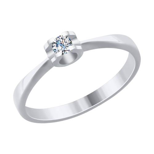 Помолвочное кольцо из белого золота с бриллиантом (039737)