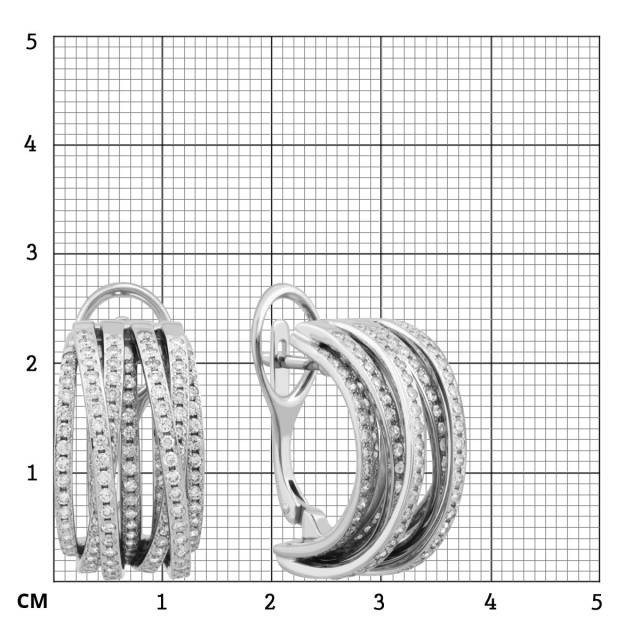 Серьги из белого золота с бриллиантами (037595)