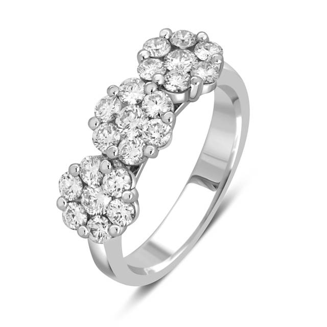 Кольцо из белого золота с бриллиантами (043694)