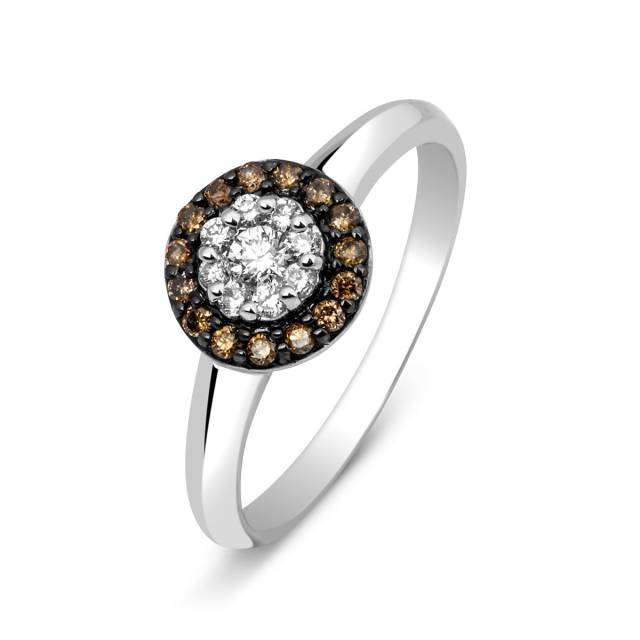 Кольцо из белого золота с бриллиантами (012916)
