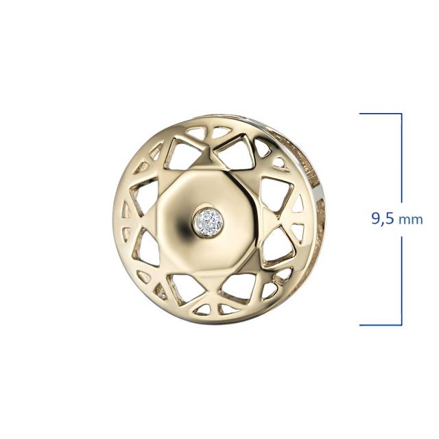 Кулон из жёлтого золота с бриллиантом (045642)