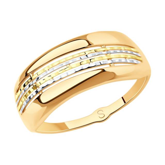 Кольцо из комбинированного золота (045687)