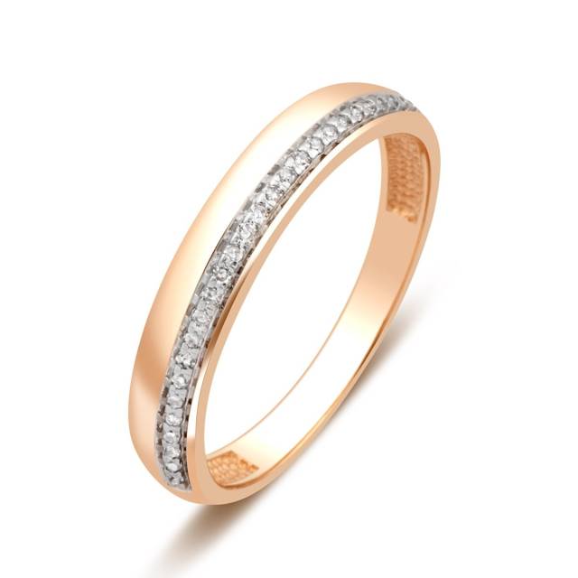 Обручальное кольцо из красного золота с бриллиантами (024047)