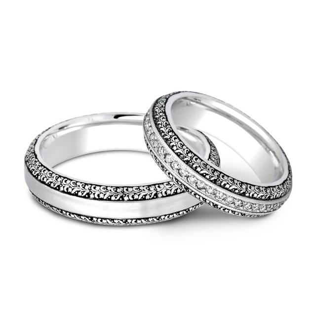 Обручальное кольцо из белого золота (003884)