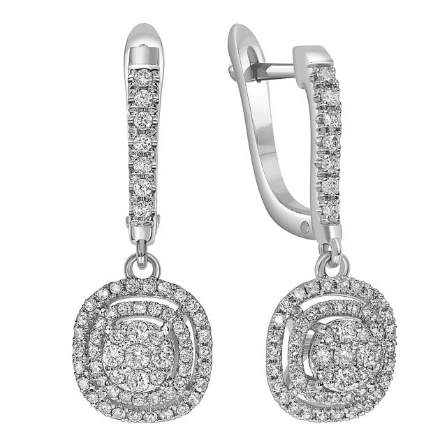 Серьги из белого золота с бриллиантами (059594)