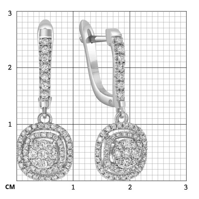 Серьги из белого золота с бриллиантами (059594)