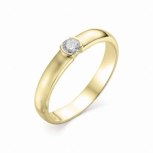 Помолвочное кольцо из жёлтого золота с бриллиантом (030404)
