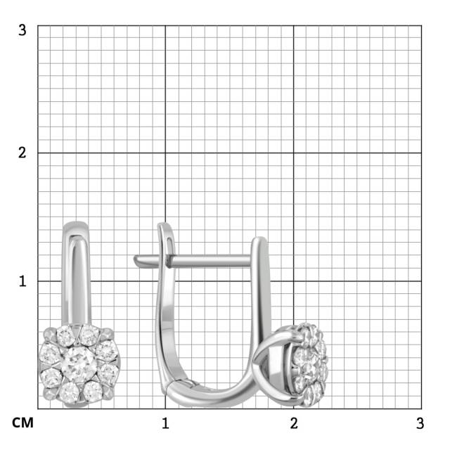 Серьги из белого золота с бриллиантами (048437)