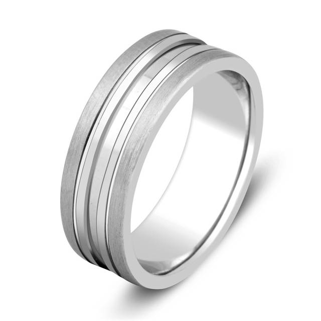 Обручальное кольцо из белого золота (000136)