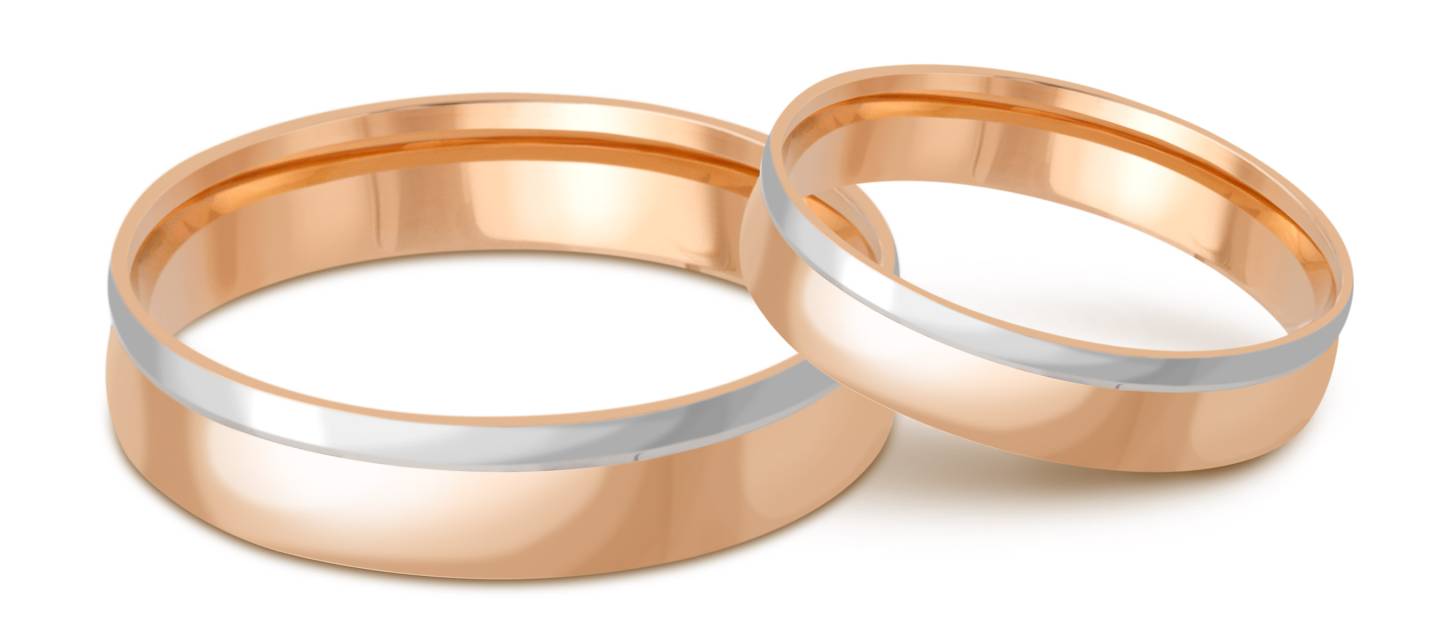 Обручальное кольцо из комбинированного золота (038053)