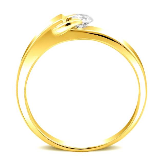 Помолвочное кольцо из жёлтого золота с бриллиантом (023390)