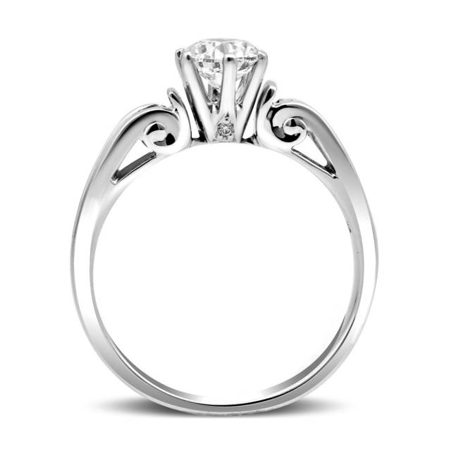 Помолвочное кольцо из белого золота с бриллиантами (007176)