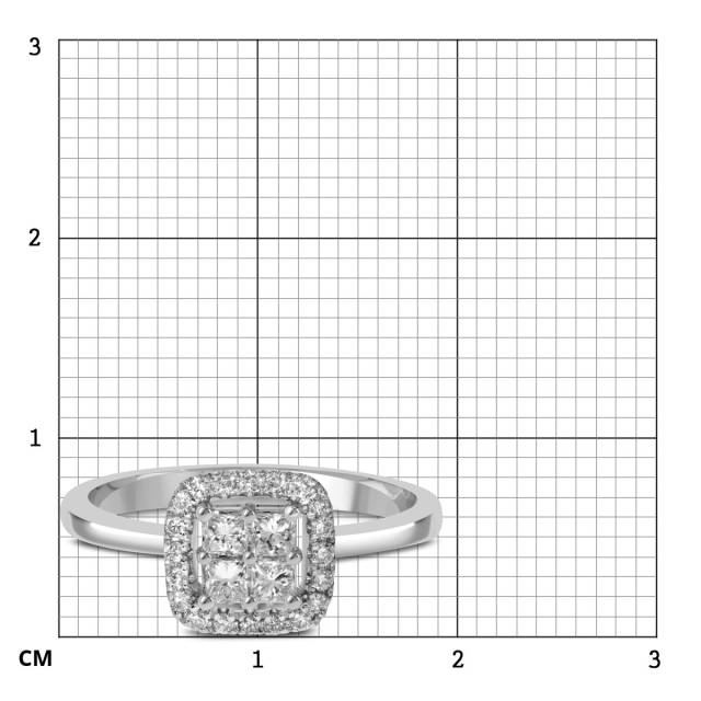 Кольцо из белого золота с бриллиантами (053752)