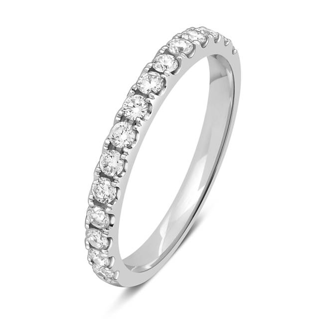 Обручальное кольцо из белого золота с бриллиантами (014454)