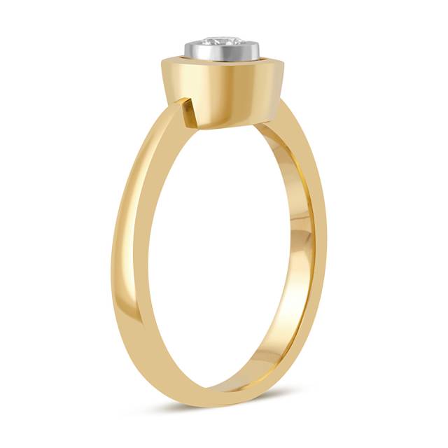 Помолвочное кольцо из жёлтого золота с бриллиантом (025713)