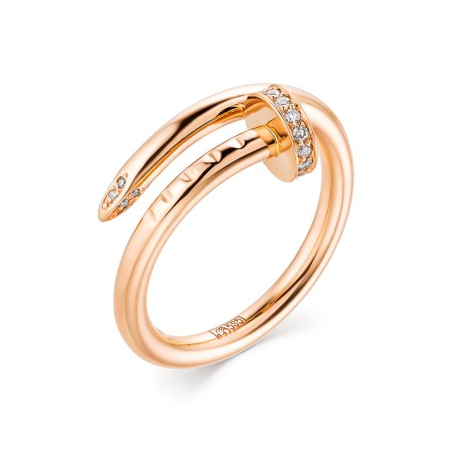 Кольцо из красного золота с бриллиантами (040435)