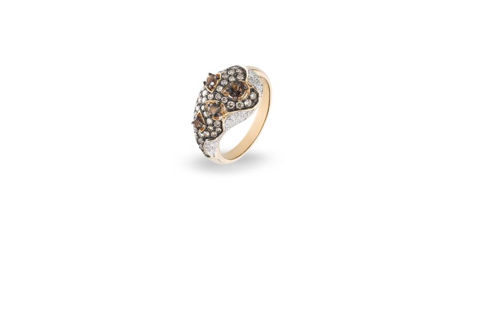 Кольцо с бриллиантами из желтого золота (012445)