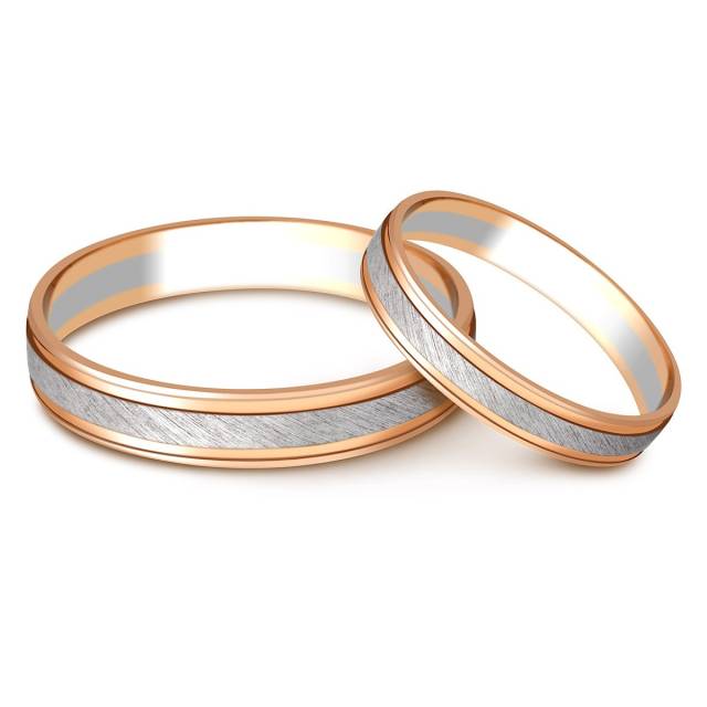 Обручальное кольцо из комбинированного золота (002910)
